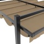 Cenador de jardín con techo retráctil taupe 3x3 m de , Carpas y cenadores - Ref: Foro24-4003970, Precio: 466,89 €, Descuento: %