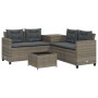 Sofá de jardín en forma de L con mesa y cojines ratán PE gris de , Conjuntos de jardín - Ref: Foro24-369029, Precio: 290,96 €...