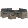 Sofá de jardín en forma de L con mesa y cojines ratán PE gris de , Conjuntos de jardín - Ref: Foro24-369029, Precio: 290,96 €...