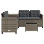 Sofá de jardín en forma de L con mesa y cojines ratán PE gris de , Conjuntos de jardín - Ref: Foro24-369029, Precio: 290,96 €...