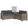 Sofá de jardín en forma de L con mesa y cojines ratán PE gris de , Conjuntos de jardín - Ref: Foro24-369029, Precio: 290,96 €...