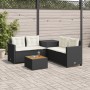 Sofá de jardín en forma de L con mesa y cojines ratán PE negro de , Conjuntos de jardín - Ref: Foro24-369036, Precio: 280,31 ...