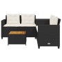 Sofá de jardín en forma de L con mesa y cojines ratán PE negro de , Conjuntos de jardín - Ref: Foro24-369036, Precio: 280,31 ...