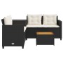 Sofá de jardín en forma de L con mesa y cojines ratán PE negro de , Conjuntos de jardín - Ref: Foro24-369036, Precio: 280,31 ...