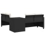 Sofá de jardín en forma de L con mesa y cojines ratán PE negro de , Conjuntos de jardín - Ref: Foro24-369036, Precio: 280,31 ...
