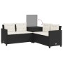 Sofá de jardín en forma de L con mesa y cojines ratán PE negro de , Conjuntos de jardín - Ref: Foro24-369036, Precio: 280,31 ...
