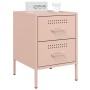 Mesita de noche de acero rosa 36x39x50,5 cm de , Mesitas de noche - Ref: Foro24-842924, Precio: 70,81 €, Descuento: %