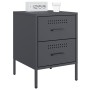 Mesita de noche de acero gris antracita 36x39x50,5 cm de , Mesitas de noche - Ref: Foro24-842926, Precio: 70,81 €, Descuento: %