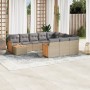 Set de sofás de jardín 11pzas con cojines ratán sintético beige en Conjuntos de jardín | Comprar online en Foru.es