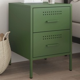 Mesita de noche de acero verde oliva 36x39x50,5 cm de , Mesitas de noche - Ref: Foro24-842930, Precio: 70,81 €, Descuento: %