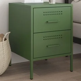 Mesita de noche de acero verde oliva 36x39x50,5 cm by , Nightstands - Ref: Foro24-842930, Price: 70,01 €, Discount: %