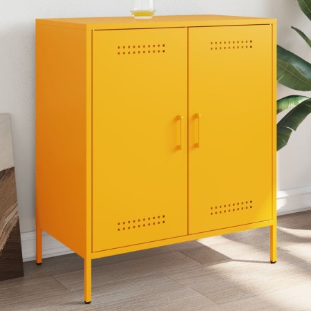 Aparador de acero amarillo mostaza 68x39x79 cm de , Aparadores - Ref: Foro24-842979, Precio: 124,82 €, Descuento: %