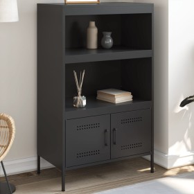 Aparador de acero negro 68x39x113 cm de , Aparadores - Ref: Foro24-842970, Precio: 120,87 €, Descuento: %