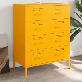 Aparador de acero amarillo mostaza 68x39x89 cm de , Aparadores - Ref: Foro24-842985, Precio: 155,42 €, Descuento: %