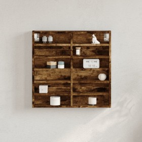 Vitrina de madera de ingeniería roble ahumado 60x8,5x58 cm de , Estantes y estanterías - Ref: Foro24-847965, Precio: 38,27 €,...