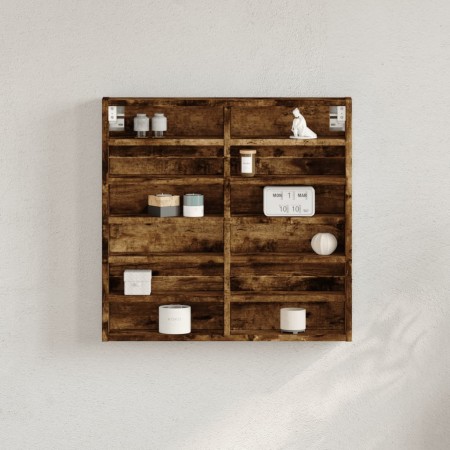 Vitrina de madera de ingeniería roble ahumado 60x8,5x58 cm de , Estantes y estanterías - Ref: Foro24-847965, Precio: 38,27 €,...
