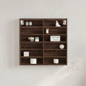 Vitrina de madera de ingeniería marrón roble 60x8,5x58 cm de , Estantes y estanterías - Ref: Foro24-847967, Precio: 44,61 €, ...