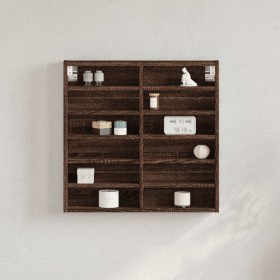 Vitrina de madera de ingeniería marrón roble 60x8,5x58 cm de , Estantes y estanterías - Ref: Foro24-847967, Precio: 45,46 €, ...