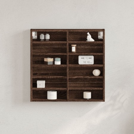 Vitrina de madera de ingeniería marrón roble 60x8,5x58 cm de , Estantes y estanterías - Ref: Foro24-847967, Precio: 45,46 €, ...