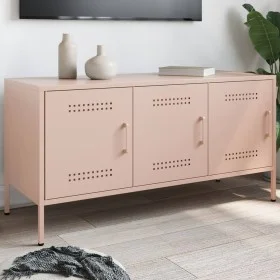 Mueble de TV de acero rosa 100,5x39x50,5 cm de , Muebles TV - Ref: Foro24-842947, Precio: 98,54 €, Descuento: %