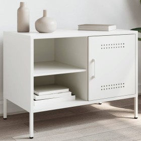 Mueble de TV de acero blanco 68x39x50,5 cm de , Muebles TV - Ref: Foro24-843004, Precio: 75,63 €, Descuento: %