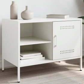 Mueble de TV de acero blanco 68x39x50,5 cm de , Muebles TV - Ref: Foro24-843004, Precio: 74,78 €, Descuento: %