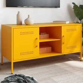 Mueble de TV de acero amarillo mostaza 100,5x39x50,5 cm de , Muebles TV - Ref: Foro24-842991, Precio: 98,54 €, Descuento: %