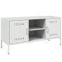 Mueble de TV de acero blanco 100,5x39x50,5 cm de , Muebles TV - Ref: Foro24-842993, Precio: 98,22 €, Descuento: %