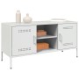 Mueble de TV de acero blanco 100,5x39x50,5 cm de , Muebles TV - Ref: Foro24-842993, Precio: 98,22 €, Descuento: %