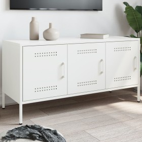 Mueble de TV de acero blanco 100,5x39x50,5 cm de , Muebles TV - Ref: Foro24-842951, Precio: 99,89 €, Descuento: %