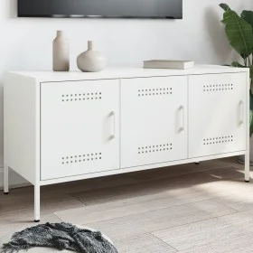Mueble de TV de acero blanco 100,5x39x50,5 cm de , Muebles TV - Ref: Foro24-842951, Precio: 97,82 €, Descuento: %