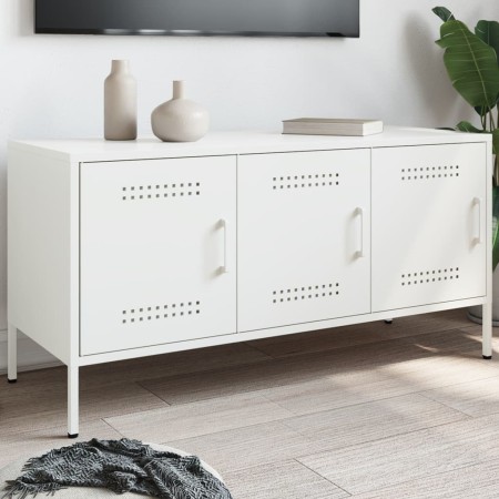 Mueble de TV de acero blanco 100,5x39x50,5 cm de , Muebles TV - Ref: Foro24-842951, Precio: 99,89 €, Descuento: %