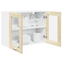 Armario colgante cristal y aglomerado roble sonoma 80x31x60 cm de , Armarios de cocina - Ref: Foro24-849624, Precio: 63,32 €,...