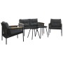 Juego de muebles de jardín con cojines 5 piezas acero negro de , Conjuntos de jardín - Ref: Foro24-3283636, Precio: 455,43 €,...