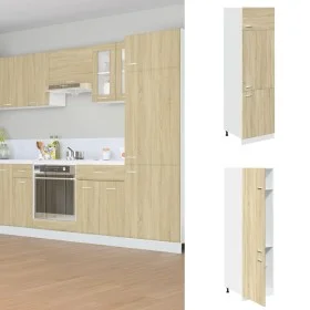 Mueble frigorífico madera ingeniería roble Sonoma 60x57x207 cm de , Armarios de cocina - Ref: Foro24-849626, Precio: 152,40 €...