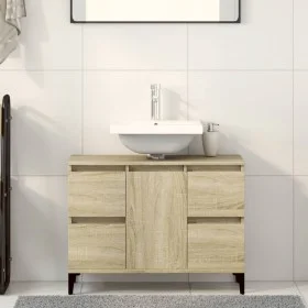 Armario de lavabo madera contrachapada roble Sonoma 80x33x60 cm de , Tocadores de baño - Ref: Foro24-849666, Precio: 71,55 €,...