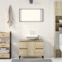 Armario de lavabo madera contrachapada roble Sonoma 80x33x60 cm de , Tocadores de baño - Ref: Foro24-849666, Precio: 74,60 €,...