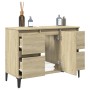 Armario de lavabo madera contrachapada roble Sonoma 80x33x60 cm de , Tocadores de baño - Ref: Foro24-849666, Precio: 74,60 €,...