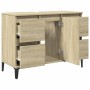 Armario de lavabo madera contrachapada roble Sonoma 80x33x60 cm de , Tocadores de baño - Ref: Foro24-849666, Precio: 74,60 €,...