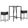 Juego de bar de jardín de 3 piezas con cojines ratán PE negro de , Conjuntos de jardín - Ref: Foro24-3261460, Precio: 206,86 ...