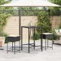 Juego de bar de jardín de 3 piezas con cojines ratán PE negro de , Conjuntos de jardín - Ref: Foro24-3261460, Precio: 206,86 ...