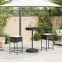 Mesa y taburetes altos jardín 3 piezas y cojines ratán PE negro de , Conjuntos de jardín - Ref: Foro24-3261441, Precio: 197,7...