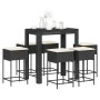 Juego de bar de jardín de 7 piezas con cojines ratán PE negro de , Conjuntos de jardín - Ref: Foro24-3261455, Precio: 449,71 ...