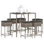 Juego de bar de jardín de 7 piezas con cojines ratán PE gris de , Conjuntos de jardín - Ref: Foro24-3261469, Precio: 438,94 €...