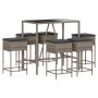 Juego de bar de jardín de 7 piezas con cojines ratán PE gris de , Conjuntos de jardín - Ref: Foro24-3261469, Precio: 438,94 €...
