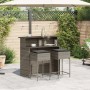 Juego de bar de jardín de 3 piezas con cojines ratán PE gris de , Conjuntos de jardín - Ref: Foro24-3261488, Precio: 308,19 €...