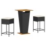 Juego de bar de jardín de 7 piezas con cojines ratán PE negro de , Conjuntos de jardín - Ref: Foro24-3261476, Precio: 246,34 ...