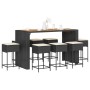 Juego de bar de jardín 9 piezas con cojines ratán PE negro de , Conjuntos de jardín - Ref: Foro24-3261519, Precio: 625,50 €, ...