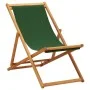 Silla de playa plegable madera de eucalipto y tela verde de vidaXL, Sillas de jardín - Ref: Foro24-310315, Precio: 65,18 €, D...