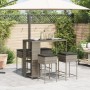 Juego de bar de jardín de 5 piezas con cojines ratán PE gris de , Conjuntos de jardín - Ref: Foro24-3261495, Precio: 324,70 €...